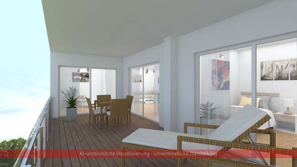 Visualisierung großzügige Terrasse - Etagenwohnung in 07743 Jena mit 87m² kaufen