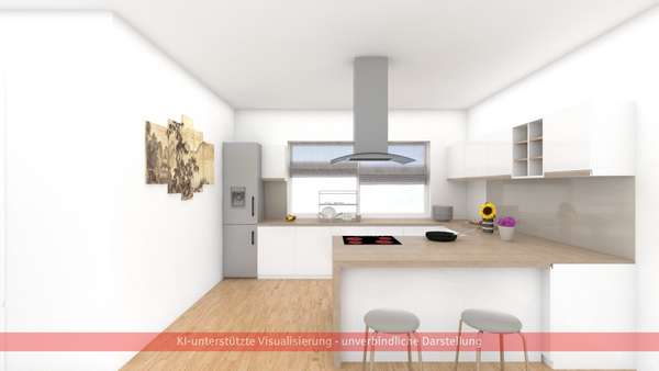 Visualisierung offene Küche - Etagenwohnung in 07743 Jena mit 87m² kaufen