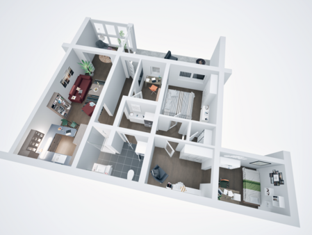 Visualisierung aus anderer Perspektive - Souterrain-Wohnung in 07743 Jena mit 94m² kaufen
