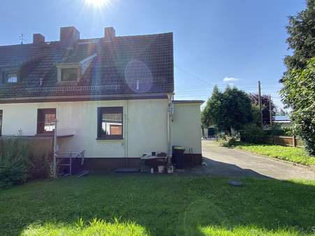 Hausrückseite Hausrückseite - Doppelhaushälfte in 07619 Mertendorf mit 80m² kaufen