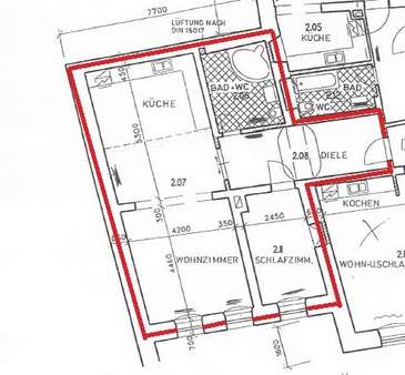 Grundriss - Etagenwohnung in 02763 Zittau mit 68m² kaufen