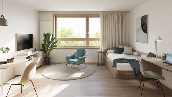 Visualisierung Innenansicht - Etagenwohnung in 01069 Dresden mit 27m² kaufen
