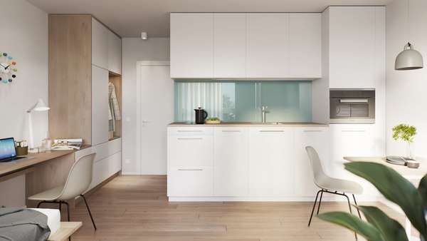 Visualisierung Innenansicht - Etagenwohnung in 01069 Dresden mit 27m² kaufen
