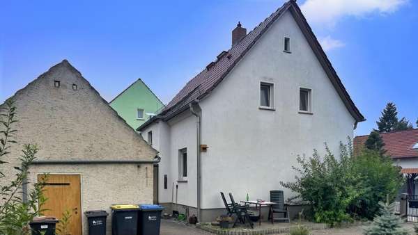 Ansicht Giebel (Nord-Ost-Seite) mit Nebengelass - Einfamilienhaus in 01619 Zeithain mit 116m² kaufen
