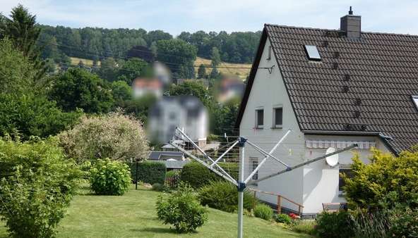 Hausansicht Gartenseite - Doppelhaushälfte in 09337 Hohenstein-Ernstthal mit 70m² kaufen