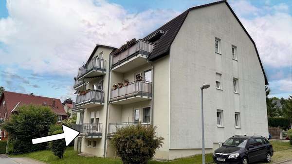 Ansicht mit Balkon Ansicht mit Balkon - Etagenwohnung in 09669 Frankenberg mit 42m² kaufen