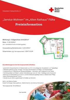 Preisinformation - Erdgeschosswohnung in 09557 Flöha mit 42m² mieten