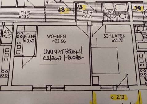 Grundriss - Etagenwohnung in 08523 Plauen mit 48m² kaufen