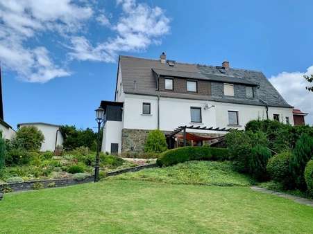 Hausansicht Hausansicht - Doppelhaushälfte in 08499 Mylau mit 84m² kaufen