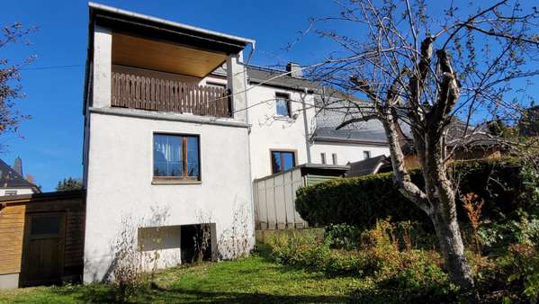 Ansicht vom Garten - Doppelhaushälfte in 08228 Rodewisch mit 90m² kaufen