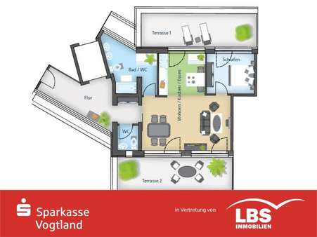 Wohnung Nr. 13 DG - Penthouse-Wohnung in 08645 Bad Elster mit 100m² mieten
