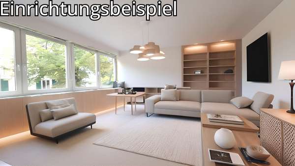 Wohnzimmer mit Einrichtungsbeispiel - Etagenwohnung in 10711 Berlin mit 67m² als Kapitalanlage kaufen