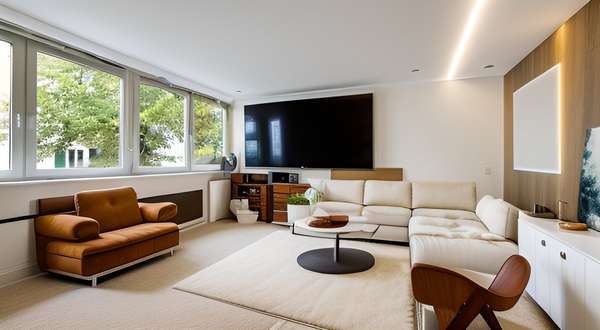 Wohnzimmer mit Einrichtungsbeispiel Wohnzimmer mit Einrichtungsbeispiel - Etagenwohnung in 10711 Berlin mit 67m² kaufen