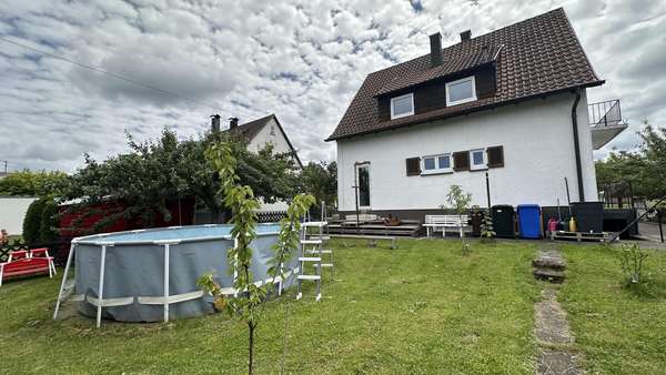 Hausrückseite / Garten  - Einfamilienhaus in 72406 Bisingen mit 118m² kaufen