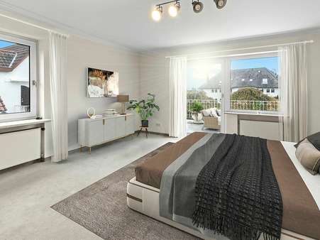 Schlafzimmer visualisiert - Einfamilienhaus in 65193 Wiesbaden mit 213m² kaufen