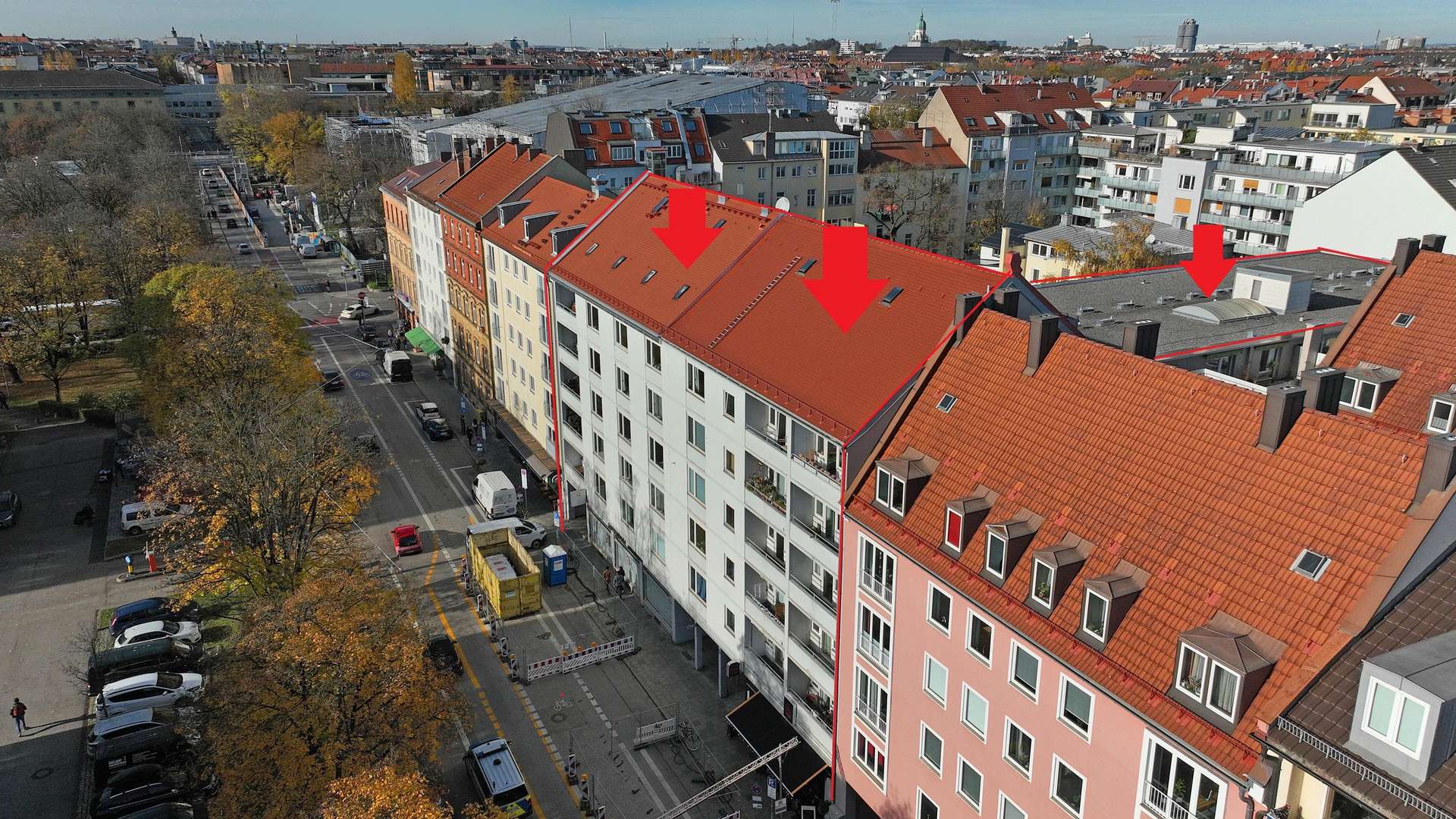 Vogelperspektive Vorderseite Vogelperspektive Vorderseite - Etagenwohnung in 80333 München mit 46m² kaufen