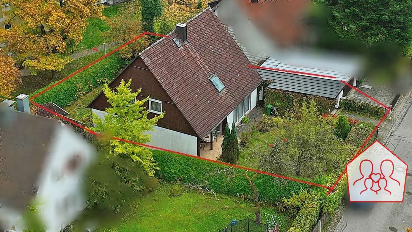 Drohnenansicht Grundstück (Umrandung nicht zur Maßentnahme geeignet) Drohnenansicht Grundstück (Umrandung nicht zur Maßentnahme geeignet) - Grundstück in 85614 Kirchseeon mit 536m² kaufen