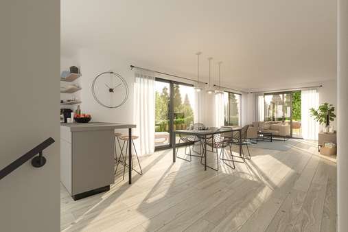 Illustration Innenansicht Wohnzimmer - Mehrfamilienhaus in 81476 München mit 413m² kaufen