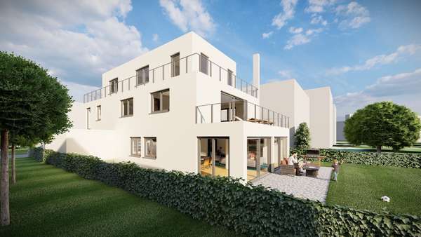 Ansicht West Illustration - Villa in 81476 München mit 322m² kaufen