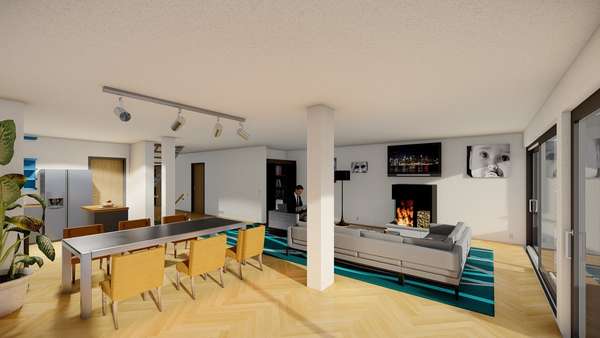 Ansicht Wohnzimmer Illustration - Villa in 81476 München mit 322m² kaufen