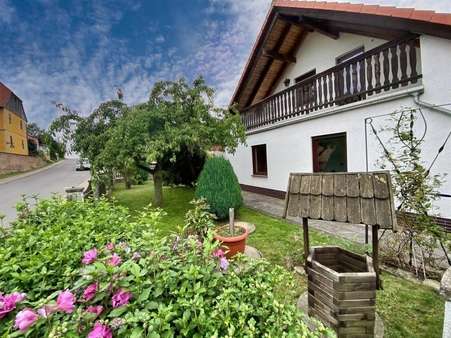 Vorgarten Straßenansicht - Einfamilienhaus in 99869 Eschenbergen mit 195m² kaufen