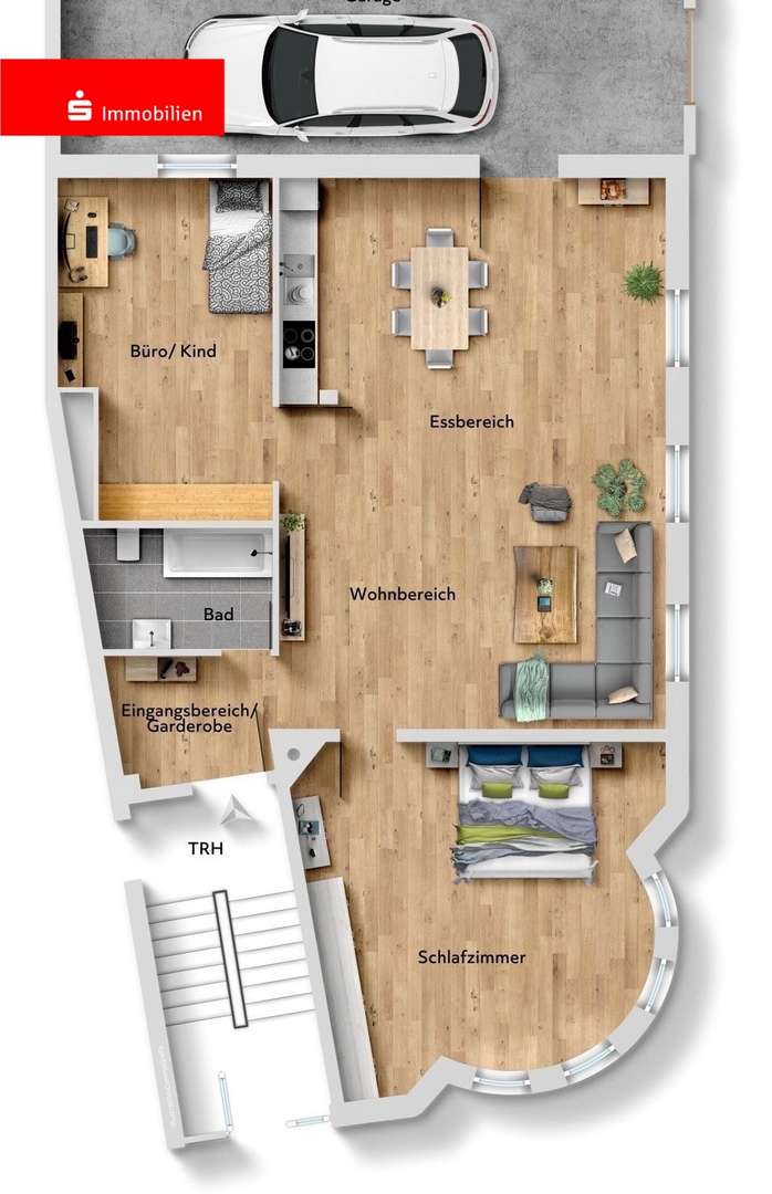 Grundriss - Erdgeschosswohnung in 99867 Gotha mit 101m² kaufen