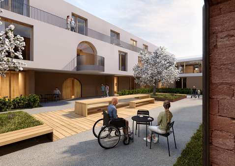 Visualisierung Innenhof - Penthouse-Wohnung in 97292 Uettingen mit 44m² kaufen