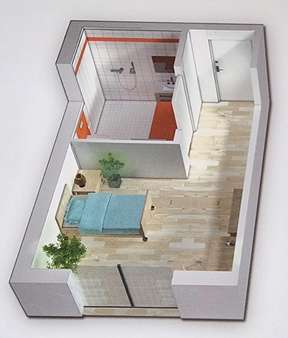 3-D Grundriss - Appartement in 89284 Pfaffenhofen mit 23m² kaufen