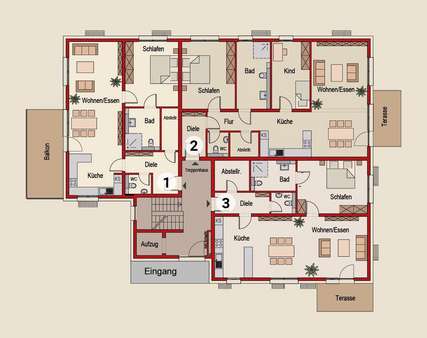 Grundrisse EG - Etagenwohnung in 66646 Marpingen mit 84m² kaufen