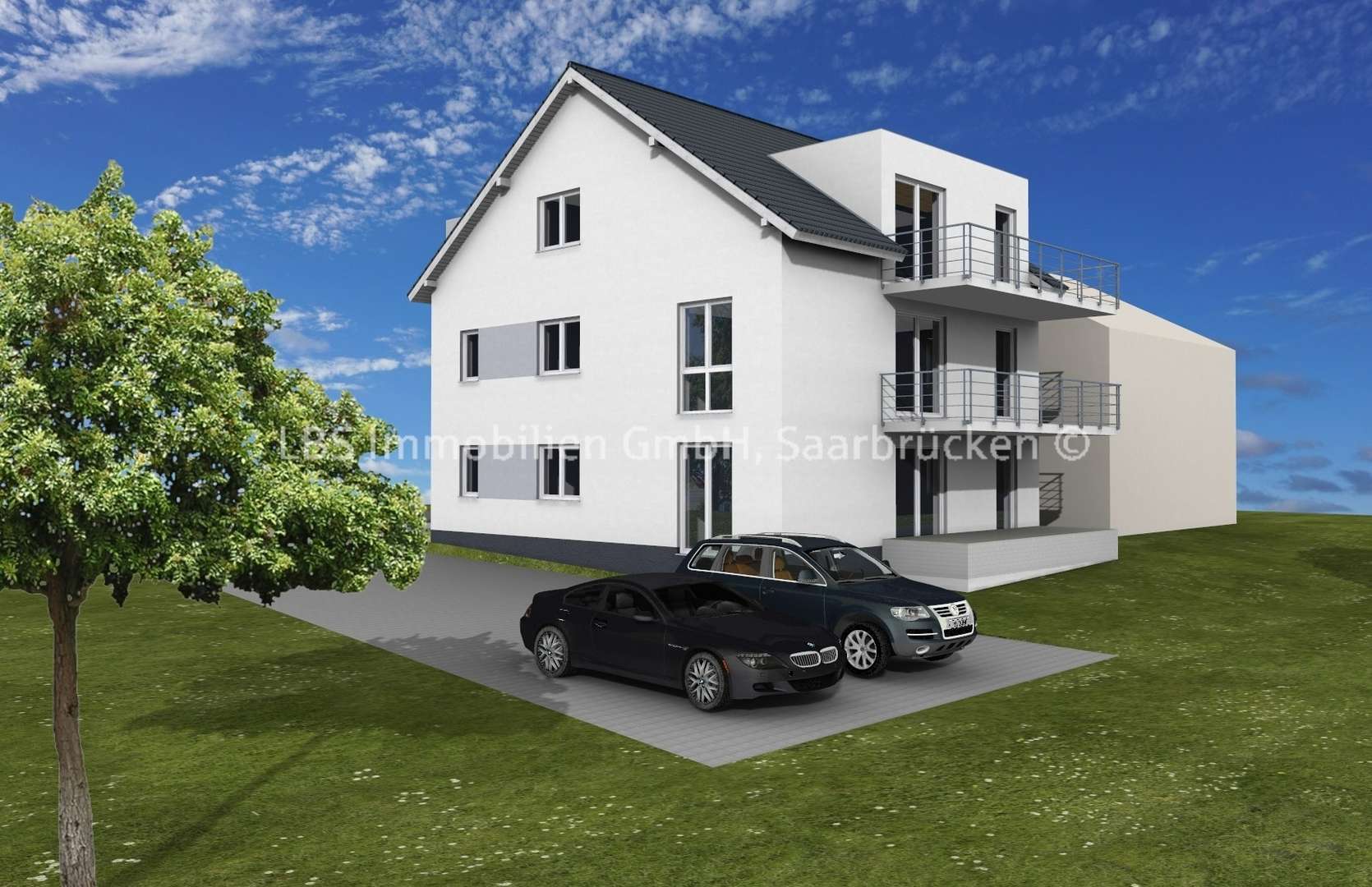 3D Visualisierung 1 - Erdgeschosswohnung in 66809 Nalbach mit 98m² günstig kaufen