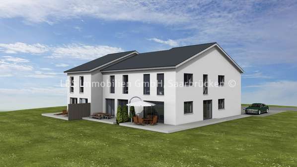 Gartenansicht - Reiheneckhaus in 66809 Nalbach mit 133m² kaufen