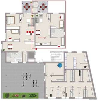 Grundriss Erdgeschoss - Erdgeschosswohnung in 66606 St. Wendel mit 65m² kaufen