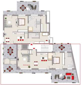 Grundriss Staffelgeschoss - Penthouse-Wohnung in 66606 St. Wendel mit 135m² kaufen