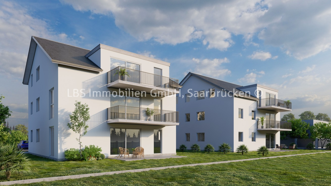 Gartenansicht von Links - Erdgeschosswohnung in 66740 Saarlouis mit 118m² kaufen