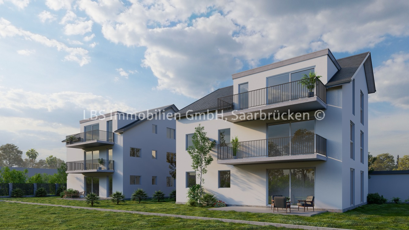 Gartenansicht von Rechts - Dachgeschosswohnung in 66740 Saarlouis mit 110m² kaufen