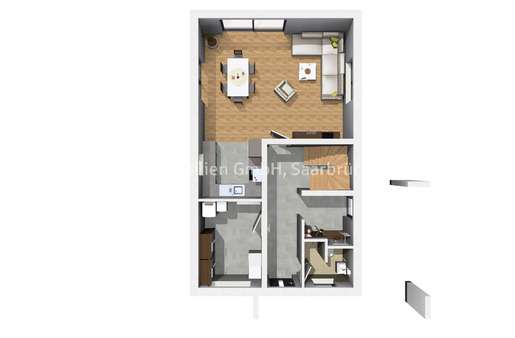 Erdgeschoss Visualisierung - Einfamilienhaus in 66687 Wadern mit 140m² kaufen