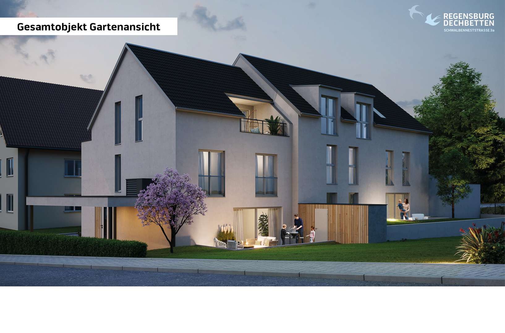 gesamtansicht gartenansicht - Doppelhaushälfte in 93051 Regensburg mit 165m² kaufen