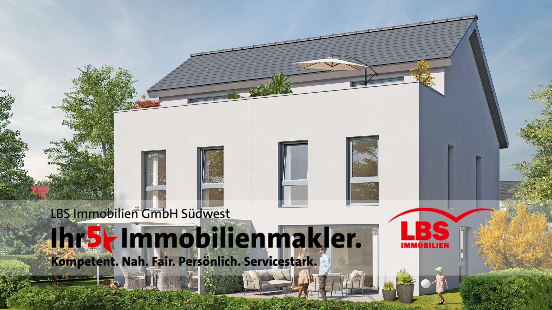 Außenansicht (Visualisierung) Außenansicht (Visualisierung) - Doppelhaushälfte in 72119 Ammerbuch mit 141m² kaufen