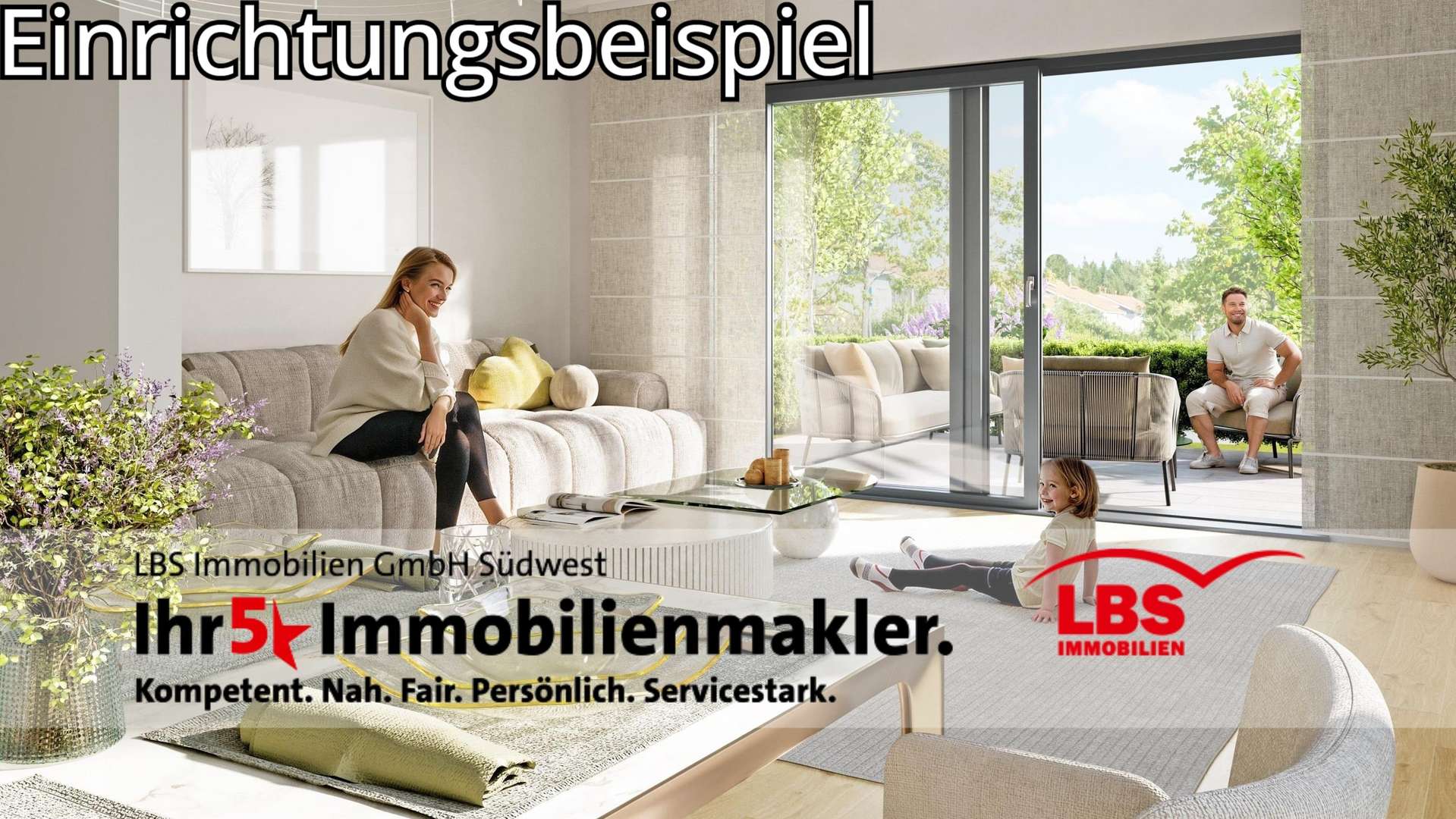 Wohnbereich (Visualisierung) Wohnbereich (Visualisierung) - Doppelhaushälfte in 72119 Ammerbuch mit 141m² kaufen