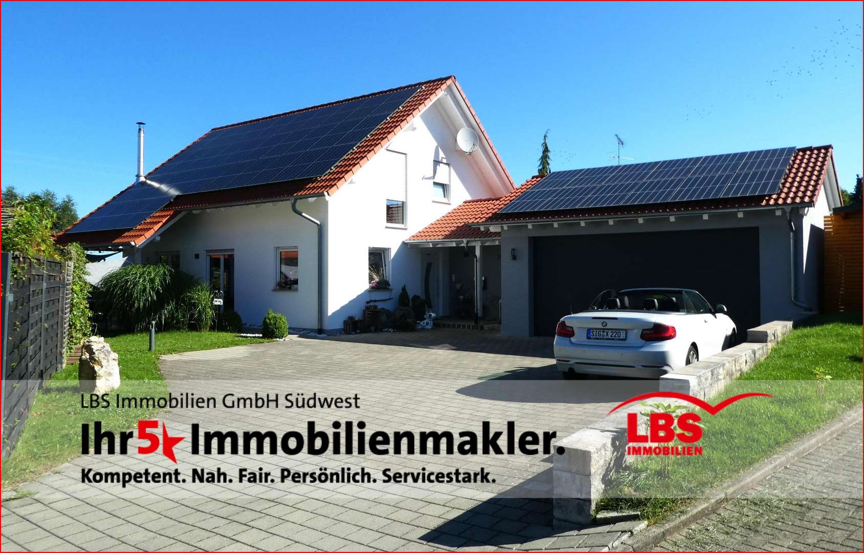 Gesamtansicht mit Doppelgarage - Einfamilienhaus in 88639 Wald mit 123m² kaufen