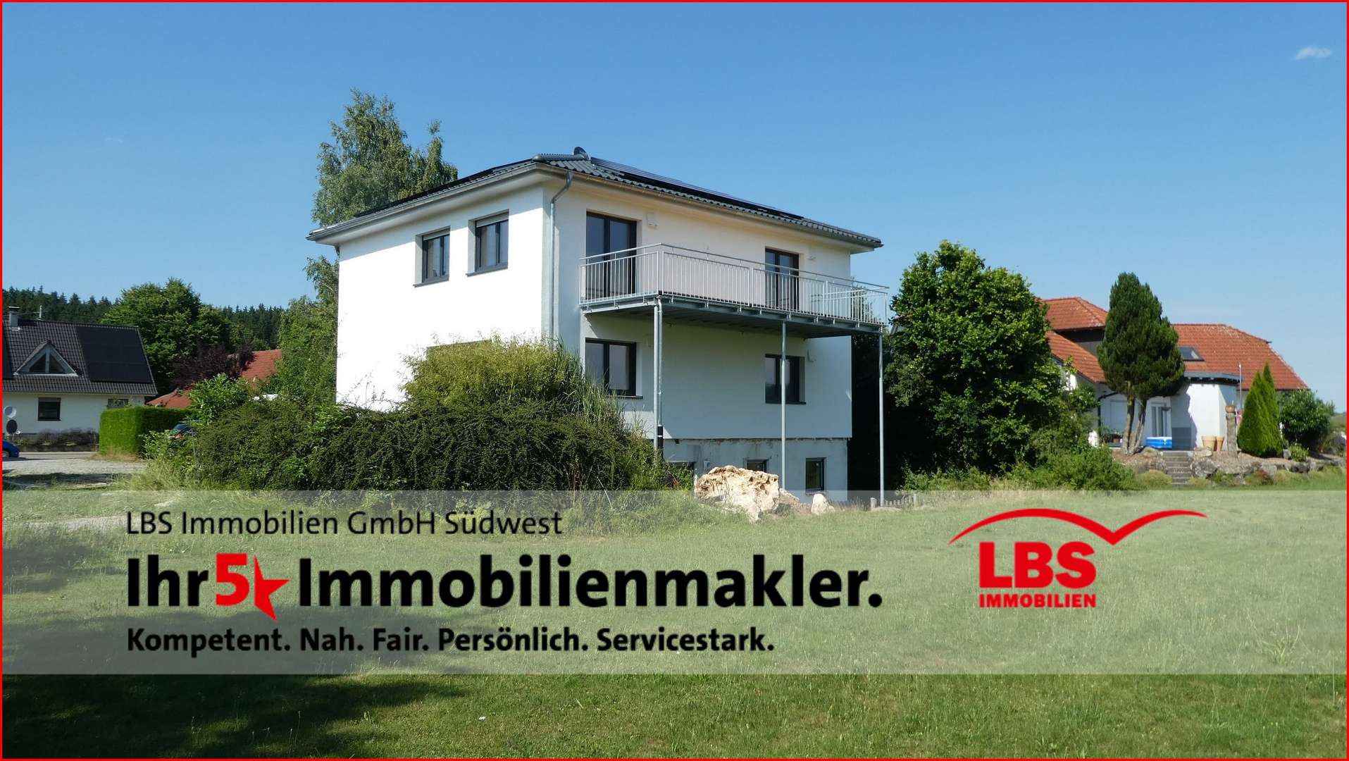 Gesamtansicht mit Balkon Gesamtansicht mit Balkon - Zweifamilienhaus in 88630 Pfullendorf mit 245m² kaufen