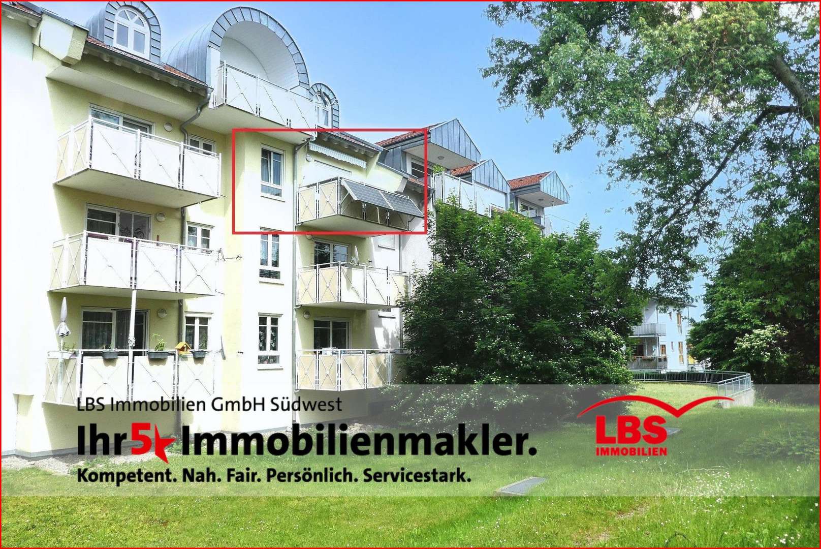 Außenansicht mit Balkon - Etagenwohnung in 88630 Pfullendorf mit 52m² als Kapitalanlage kaufen