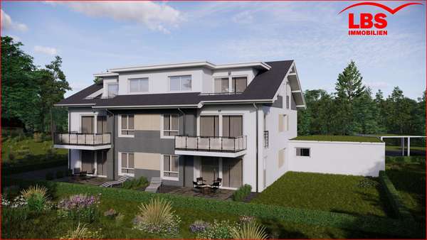 Außenansicht mit Balkonen - Etagenwohnung in 88630 Pfullendorf mit 90m² kaufen