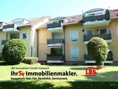 Gartenansicht mit Balkon - Erdgeschosswohnung in 88630 Pfullendorf mit 82m² als Kapitalanlage kaufen