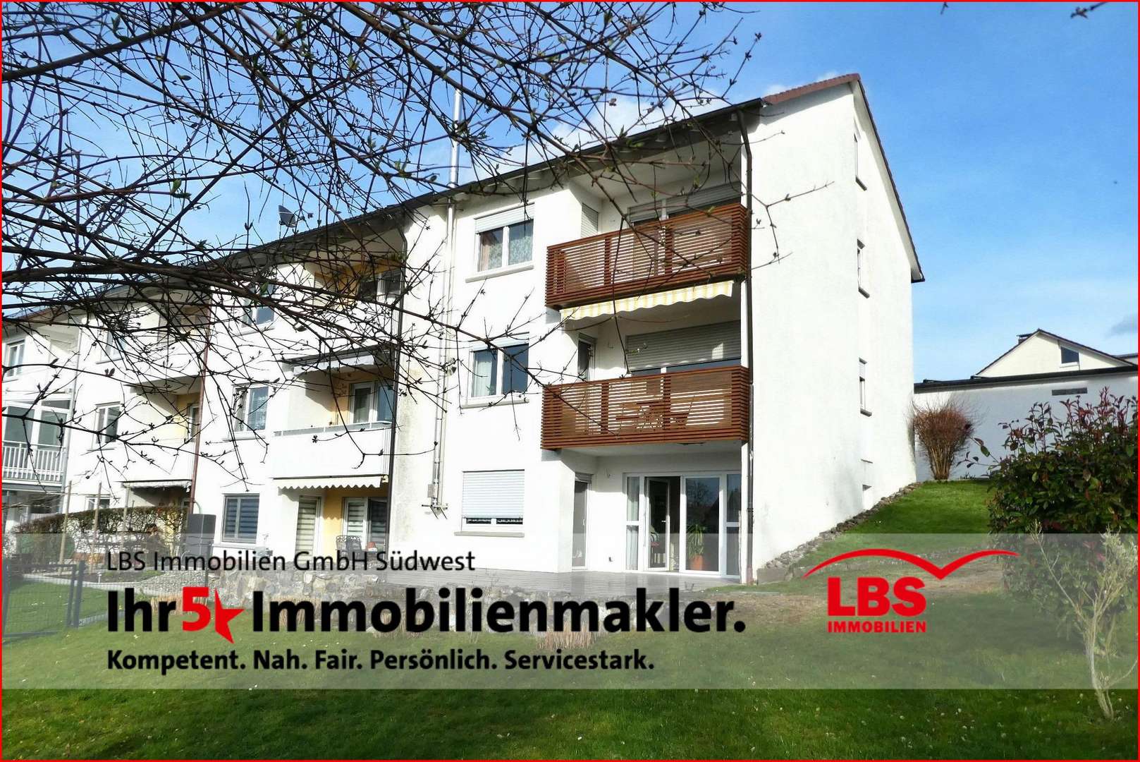 SW-Ansicht mit Balkonen - Reihenendhaus in 88630 Pfullendorf mit 116m² kaufen