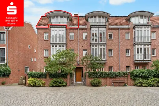 Bremen - Teerhof / Lichtdurchflutete Maisonettewohnung mit Balkon und Blick auf die kleine Weser