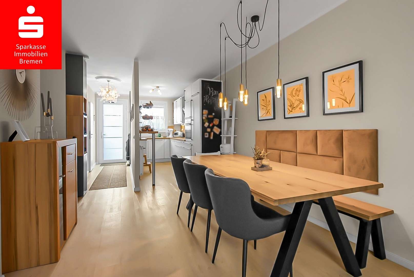 Wohn- und Essbereich im Erdgeschoss - Reihenmittelhaus in 28279 Bremen mit 123m² kaufen