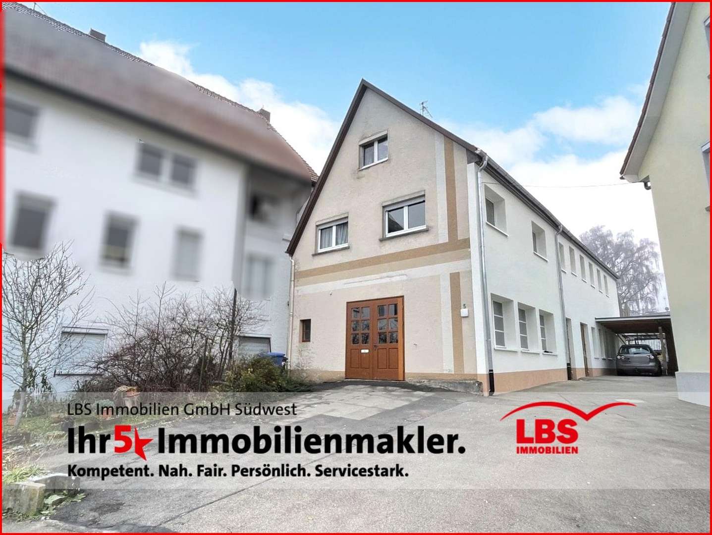 Ansicht mit Stellplätze - Einfamilienhaus in 72510 Stetten mit 165m² kaufen