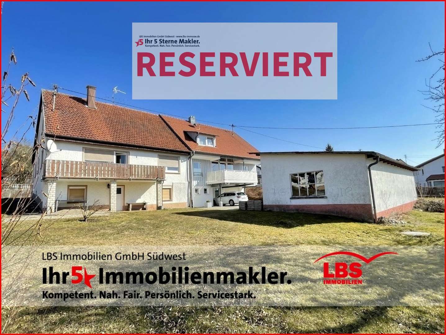 Doppelhaus und Nebengebäude Doppelhaus und Nebengebäude - Zweifamilienhaus in 72477 Schwenningen mit 294m² kaufen
