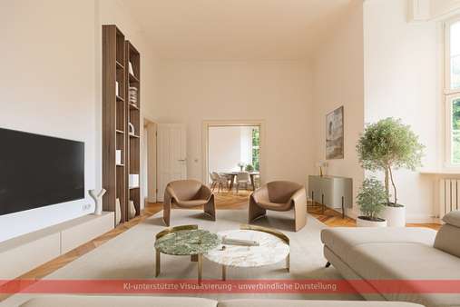 Mustereinrichtung Wohnzimmer Mustereinrichtung Wohnzimmer - Etagenwohnung in 65183 Wiesbaden mit 111m² kaufen